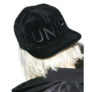 ⚡SALE⚡ UNIF Logo Velvet Embroidered Snapback Hat